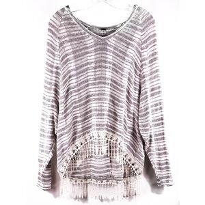 POOF Lightweight Hooded Fringe Pullover